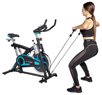 xtremepowerus stationary exercise bicycle bike cycling cardio health workout fitness blue
